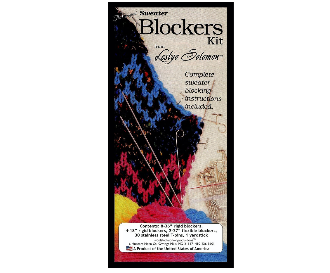 Leslye Solomon's Blocking Wires Bundle - Original Blockers Kit and (3) 60" Long Flex Blockers Kit. (8) - 36",(4)-18" Straight. (2) 27" Flex blockers, 60-T-pins, neon Yardstick & Blocking Directions