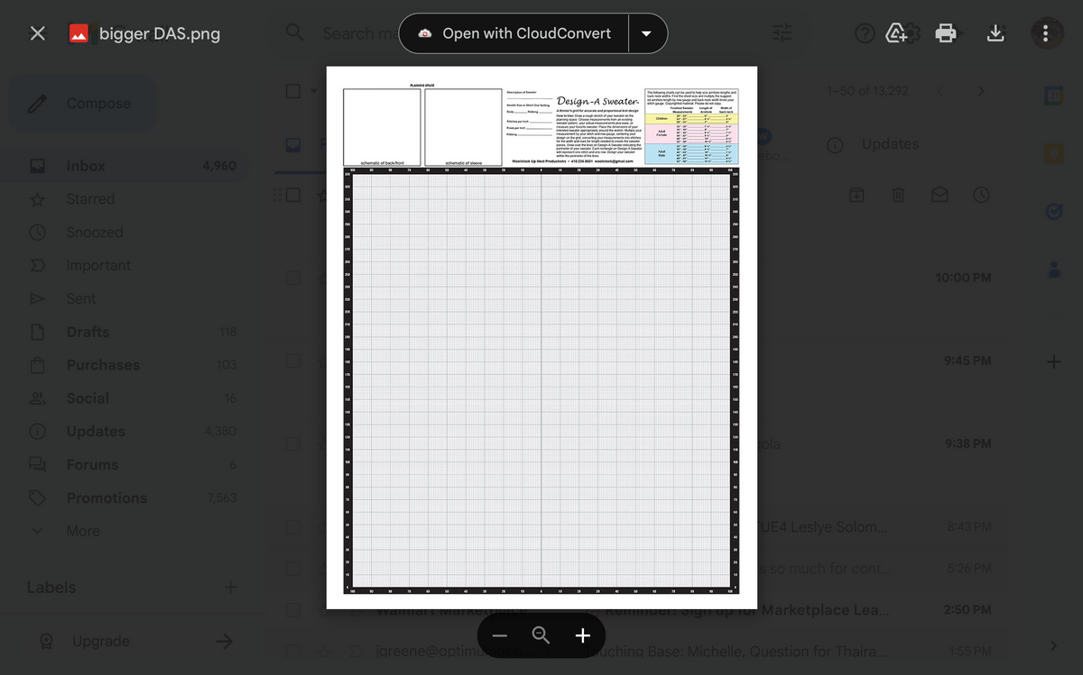Design a Sweater Knitters' Grid - Knitting Graph Pape